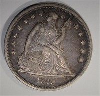 1843 SEATED DOLLAR  AU