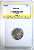 1939-D JEFFERSON NICKEL LVCS SUPERB GEM BU