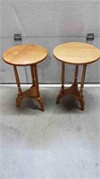 PAIR OF MAPLE SIDE TABLES