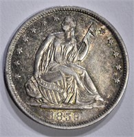 1859-O SEATED HALF DOLLAR, CH BU a few marks obv
