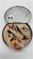 FLY FISHING LURES + TIN