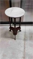 MARBLE TOP 3-LEGGED SIDE TABLE