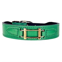 Hartman & Rose Leather Dog Collar with Gold Plated