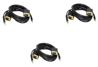C&E 3 Pack Double Shield SVGA Cable with 3.5mm