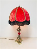 lamp with velvet shade