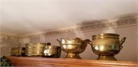 5 Large Brass bowls /urns