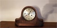 Wood Mantle Clock 9" high w/ key