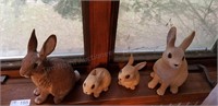 4 Resin Bunnies 4 1/2" - 11"