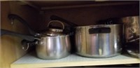 Stainless Pots/Pans: egg poacher,