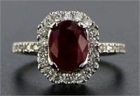14kt Gold 2.61 ct Oval Ruby & Diamond Ring