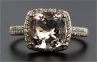 10kt Rose Gold 2.49 ct Morganite & Diamond Ring