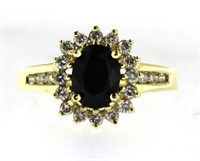 14kt Gold 2.20 ct Natural Sapphire & Diamond Ring