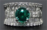 18kt Gold 3.33 ct Emerald & Diamond Ring