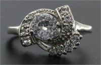 14kt Gold Vintage Natural White Sapphire Ring