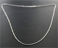 14kt White Gold 24" Heavy Box Necklace