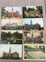 Lot of eight Alma College related postcards.