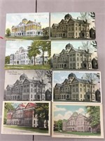 Lot of eight Elgin County Court House postcards.