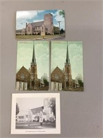 Four First United Church postcards.