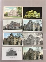 Lot of eight Elgin County Court House postcards.