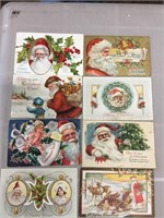 Lot of eight Santa Claus postcards.