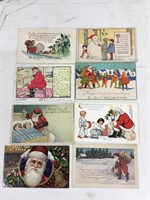 Lot of eight Santa Claus postcards.