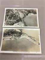 Pair of aerial Port Stanley postcards.
