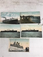 Lot of five Port Stanley Ship related postcards.