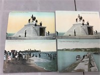 Lot of four Port Stanley Pier postcards.