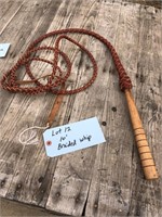 10' Top Grain Braided Whip with Wood Handle
