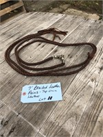 Pair of Brown Leather Braided Reins - approx. 7'