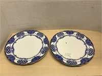 2 Flow Blue (late Mayer’s, England) Dinner Plates