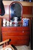 Solid Cherry 3 Over 2 Draw Chest With Mirror
