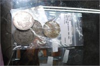 4 Morgan Silver Dollars - 1891, 1921, 1882, & 1898