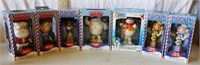 (5) Rudolph and (1) Frosty the Snowman Bobbleheads