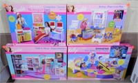 Lot of 4 Barbie & Kelly play sets