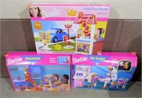 Lot of 3  Barbie play sets