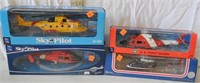 (4) Die Cast Helicopters