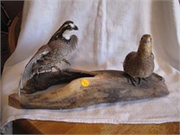 Mounted Hen & Rooster Quail
