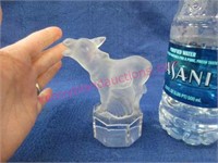 goebel frosted crystal donkey figurine -4.5in tall