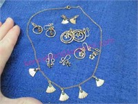 hillcraft jewelry necklace & earrings (handmade)