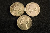 Lot of 3 Silver War Nickels