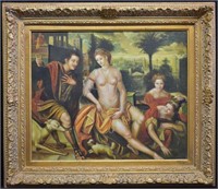 O/B Portrait of a Nude Woman with Attendants