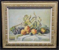 ca.1960s Y. So Still Life with Fruit Oil on Canvas