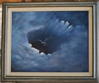 .Khaymond Oil on Canvas Sea Gull Through the Cloud