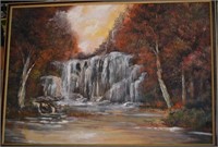 Original O/C Waterfall Scene by Anna Sandhu Ray