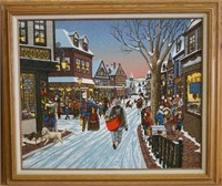 H. Hargrove Village At Christmastime Serigraph