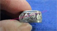 sterling silver "hearts" ring - size 6 (2.3g)