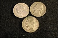 Lot of 3 Silver War Nickels