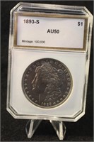 1893 S Morgan Dollar AU50
