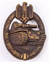 Wehrmacht Tank Battle Badge - Brass